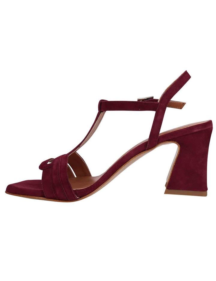 Spatarella Sandali slingback donna in camoscio bordeaux con punta quadra Offerta natalizia
