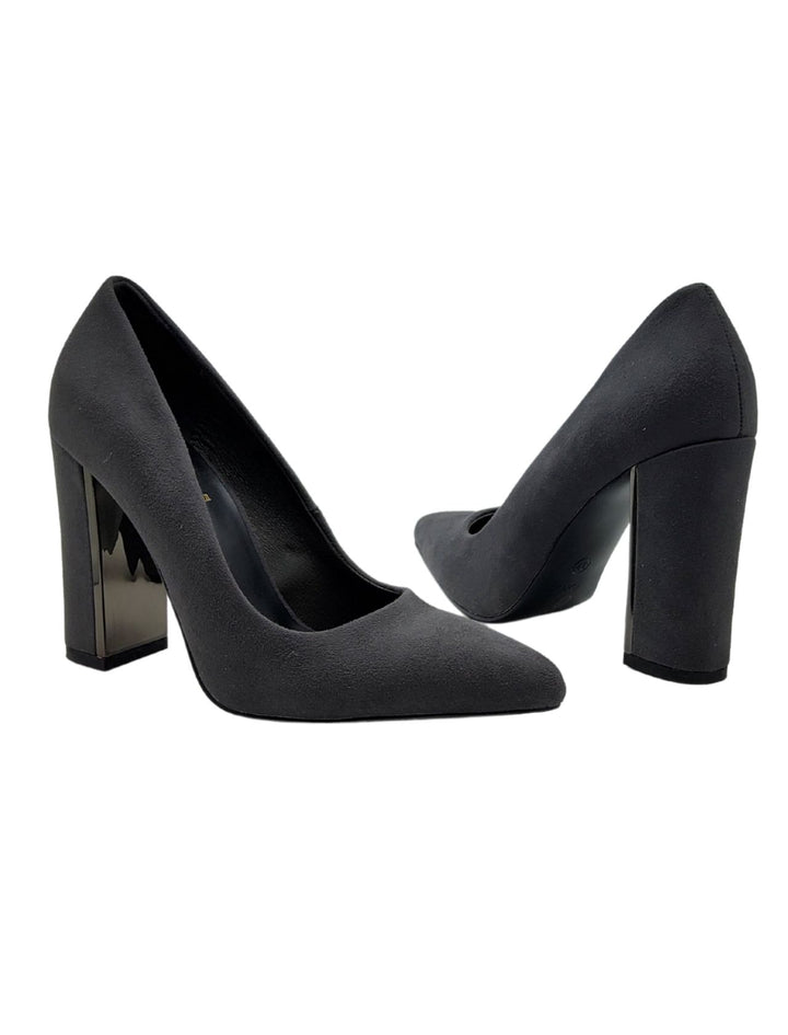 Spatarella Décolleté Donna In Eco Camoscio Grgio Tacco Alto Offerta San Valentino