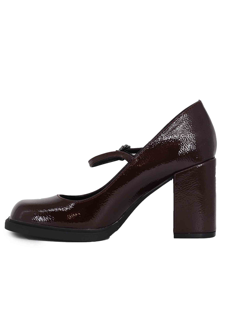 Spatarella Decollete donna in vernice bordeaux con tacco alto e punta tonda Offerta Anniversario