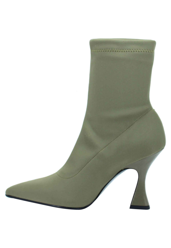 Spatarella Stivaletti donna in tessuto elasticizzato militare tacco alto punta a punta Bestseller