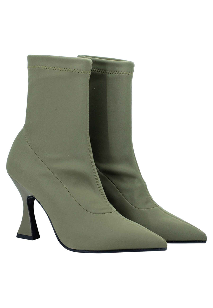 Spatarella Stivaletti donna in tessuto elasticizzato militare tacco alto punta a punta Bestseller