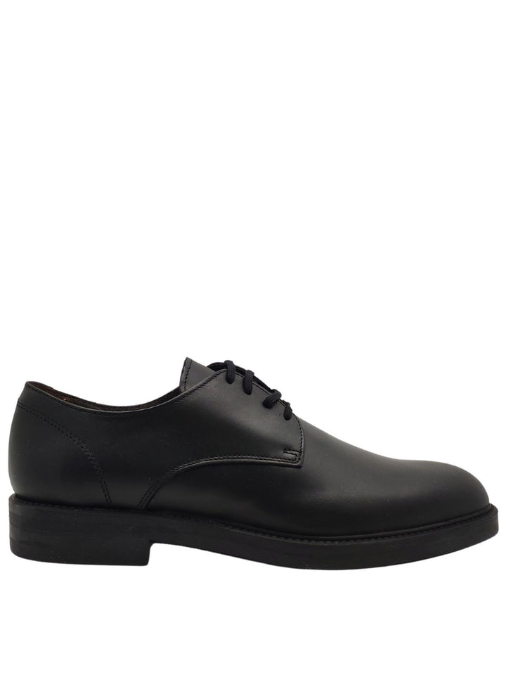 Spatarella Calzature Uomo Stringate Waterproof in Pelle Nera Opaca con Tomaia Liscia e Fondo in Gomma Offerte speciali
