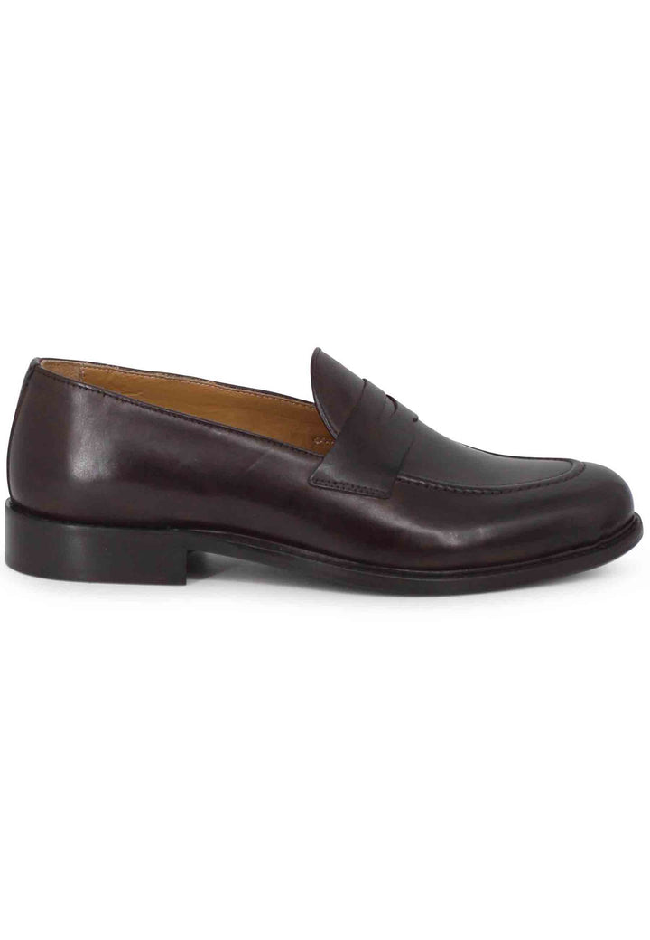 Spatarella Mocassini uomo in pelle marrone con suola in cuoio Sconti VIP