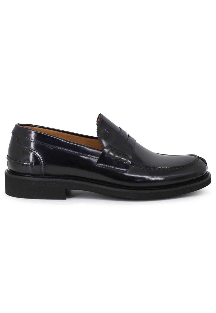 Spatarella Mocassini uomo in pelle nera con suola cucita in gomma ultra leggera Super Saving Price
