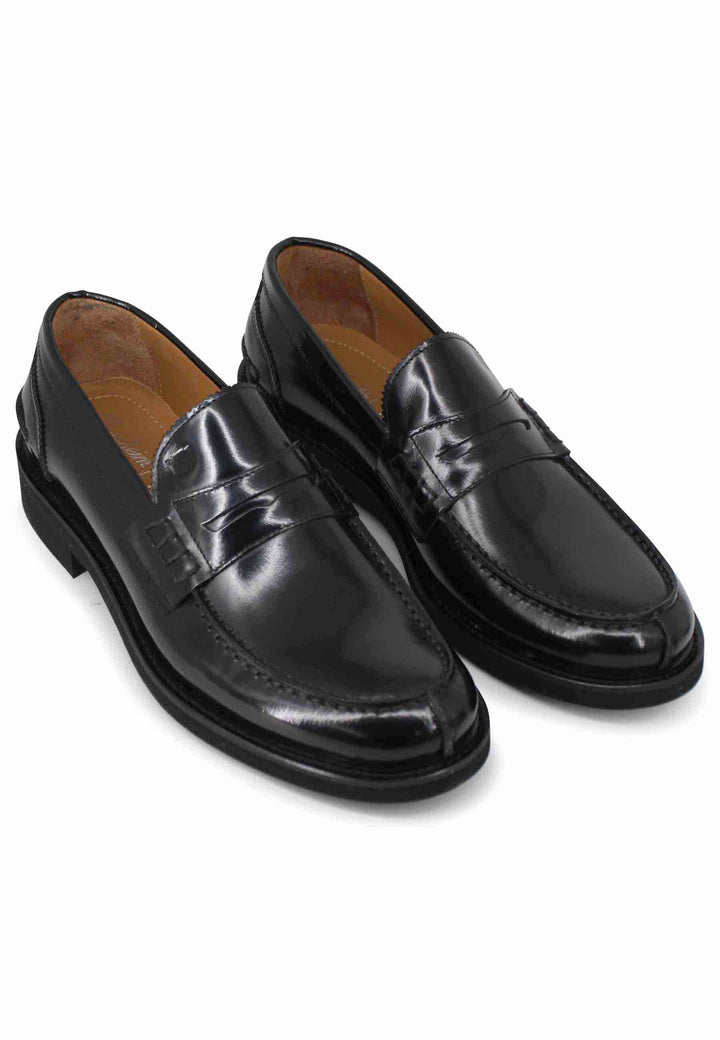 Spatarella Mocassini uomo in pelle nera con suola cucita in gomma ultra leggera Super Saving Price