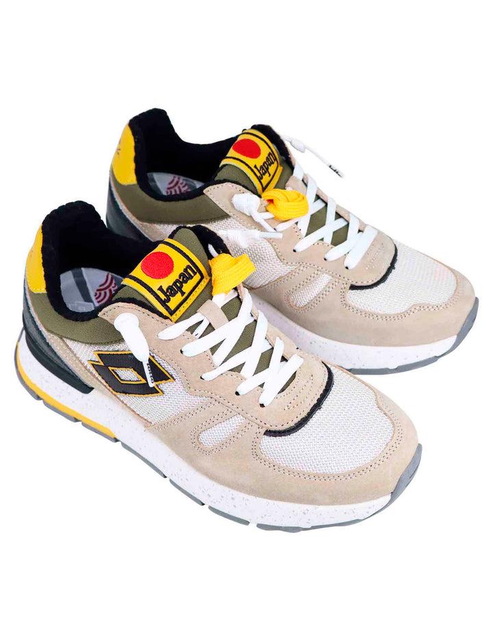 Spatarella Snekaers uomo in pelle e tessuto beige tokyo ginza Ultimi tre giorni