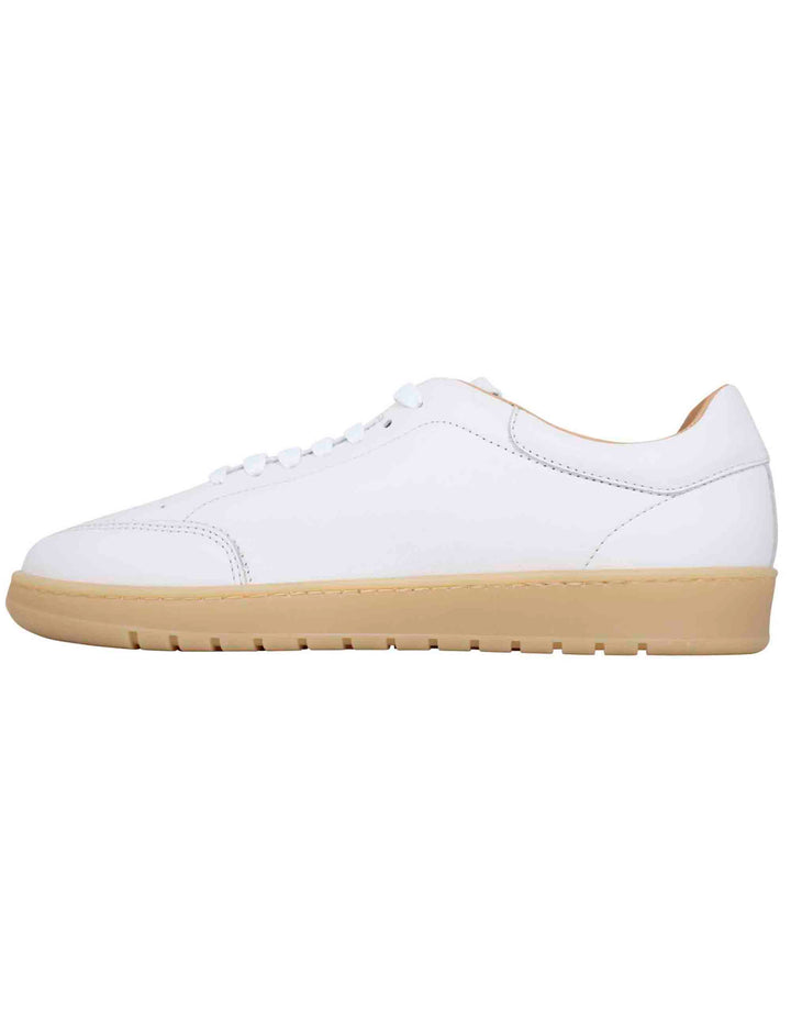 Spatarella Sneakers uomo in pelle bianca con suola in gomma ambra ACQUISTA ORA