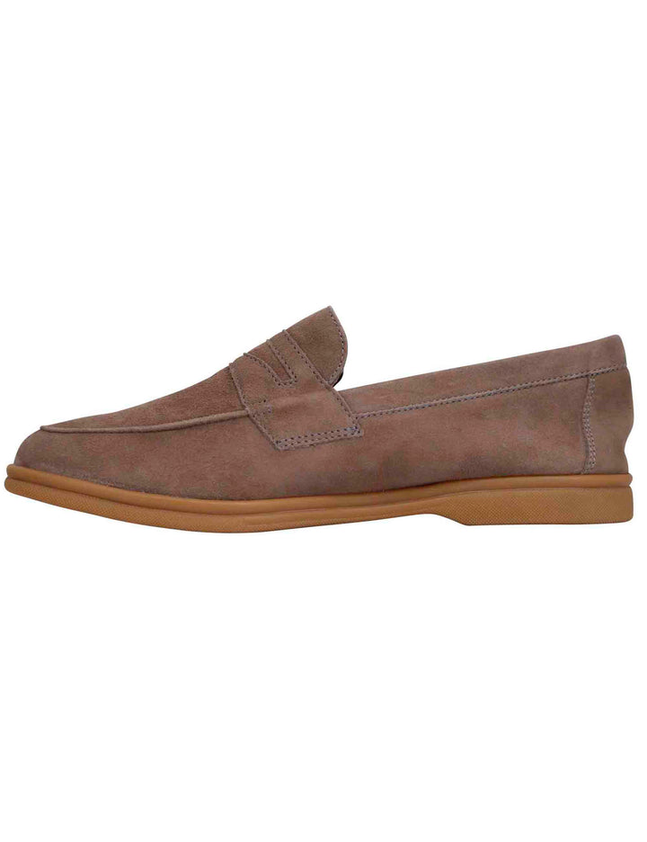 Spatarella Mocassini uomo in camoscio taupe con suola in gomma leggera Latest stili