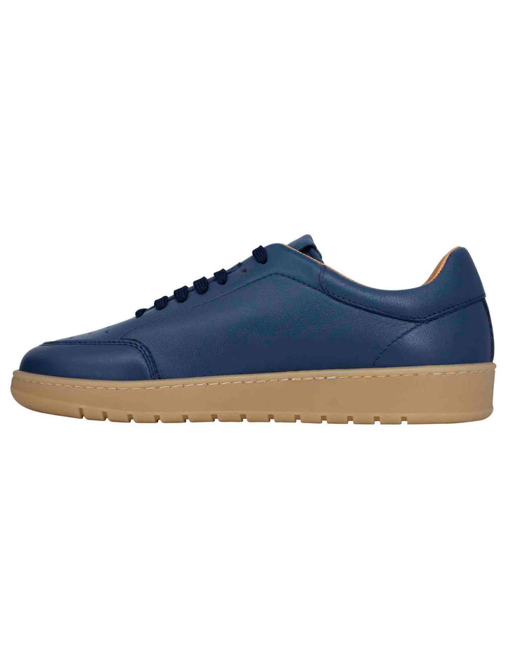 Spatarella Sneakers uomo in pelle celeste con suola in gomma ambra Ultimi due giorni