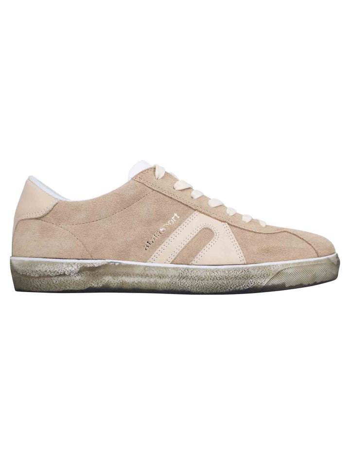 Spatarella Sneakers uomo in camoscio beige Fino al 60% di sconto