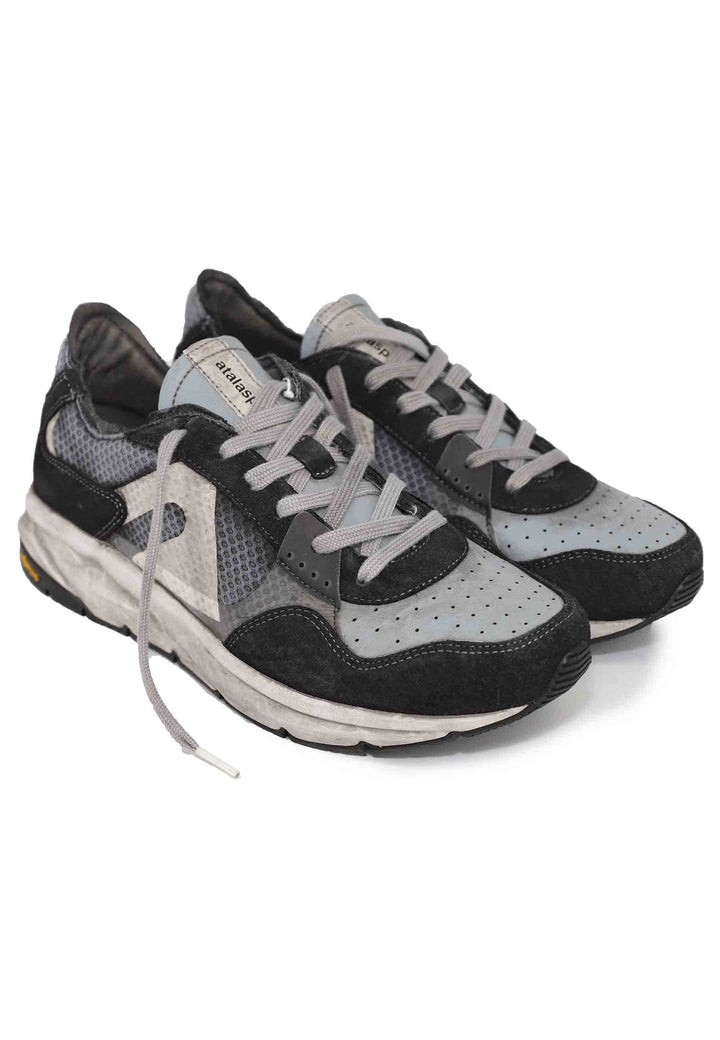 Spatarella Sneakers uomo in tessuto tecnico e pelle grigia con suola vibram Offerta speciale della fabbrica