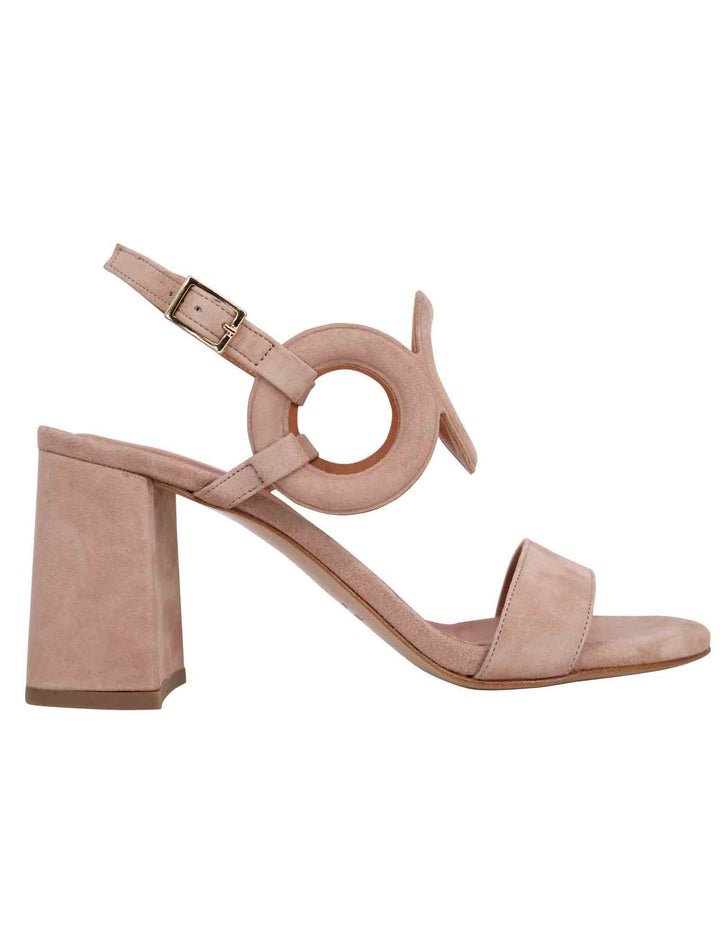 Spatarella Sandali slingback donna in camoscio beige con tacco alto e punta tonda Esporta salva