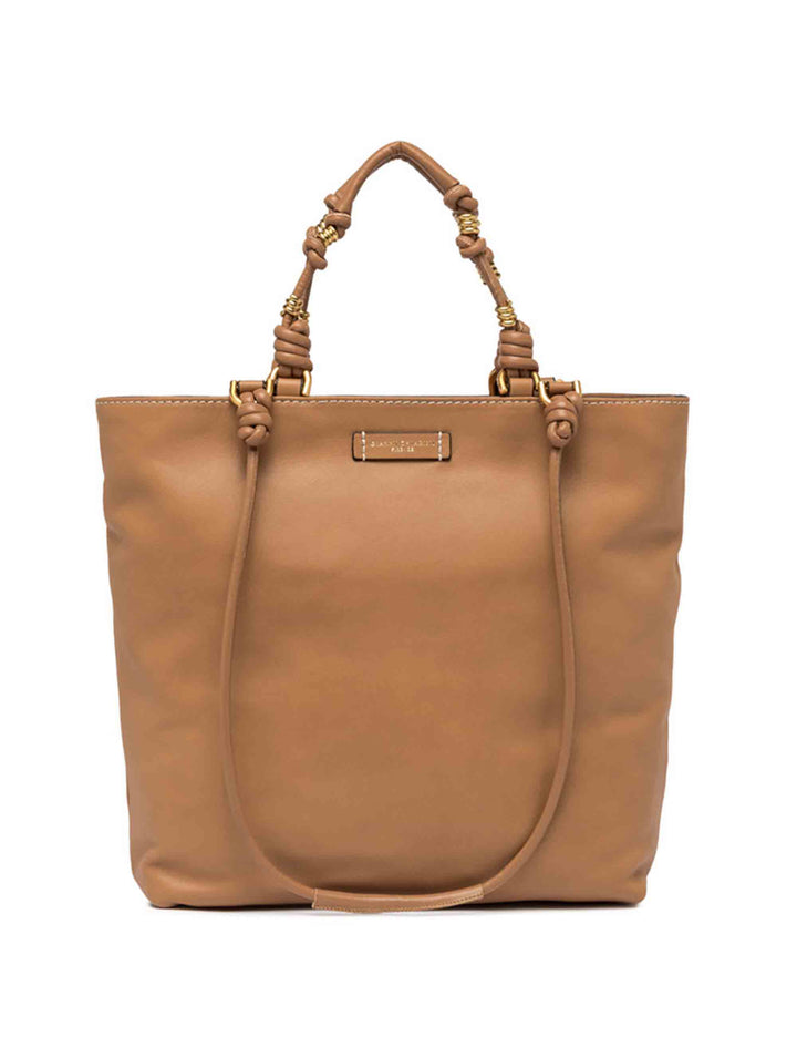Spatarella Shopping bag donna Camilla in pelle cuoio con doppi manici In vendita