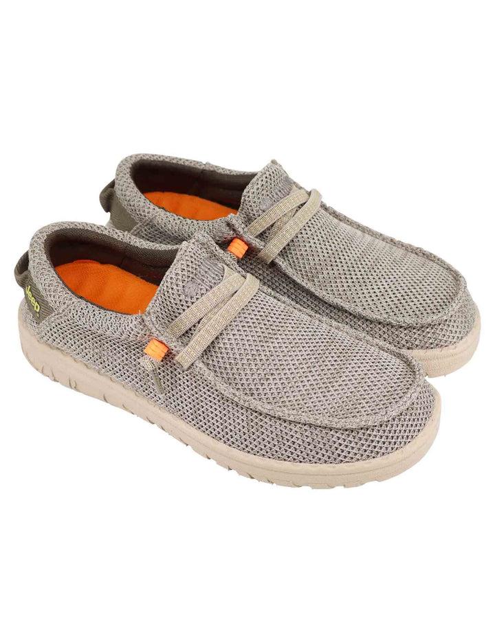 Spatarella Stringate uomo Samoa Wallabee Knit in tessuto verde Prezzo Ridotto