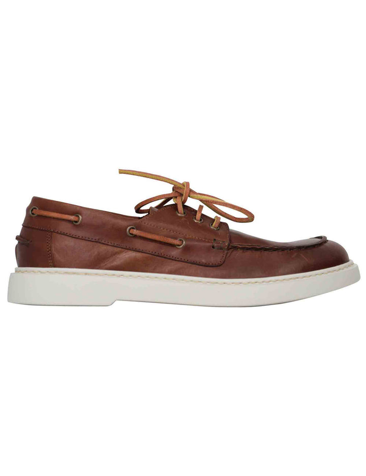 Spatarella Stringate uomo in pelle cuoio con lacci in cuoio Hotsell