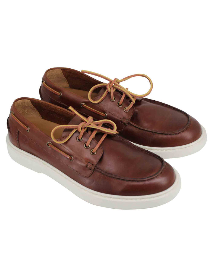Spatarella Stringate uomo in pelle cuoio con lacci in cuoio Hotsell