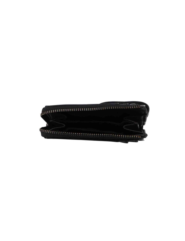 Spatarella Portacarte uomo con zip in pelle vintage nero Negozio