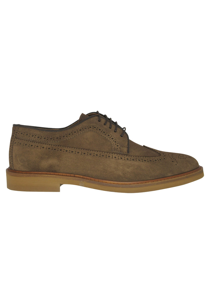 Spatarella Stringate uomo in camoscio sigaro con fondo gomma ultra leggero Moda