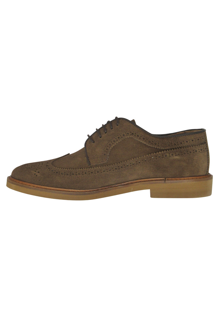Spatarella Stringate uomo in camoscio sigaro con fondo gomma ultra leggero Moda