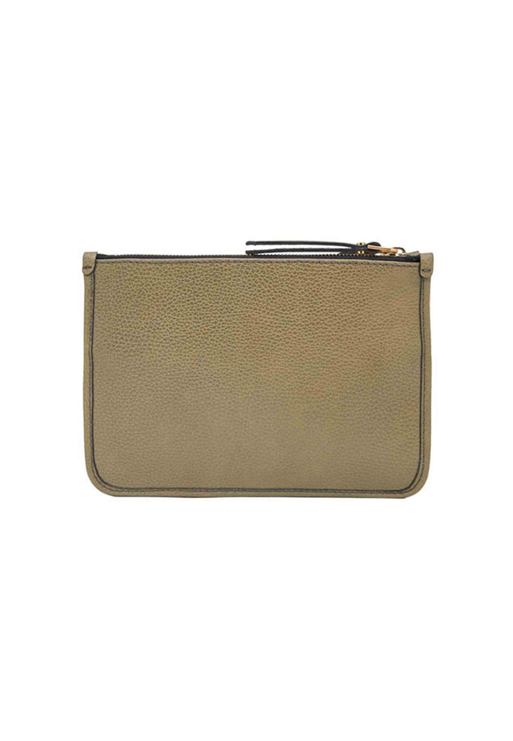 Spatarella Borsa donna pochette Debbie New in pelle verde con tracolla in tessuto Offerta speciale