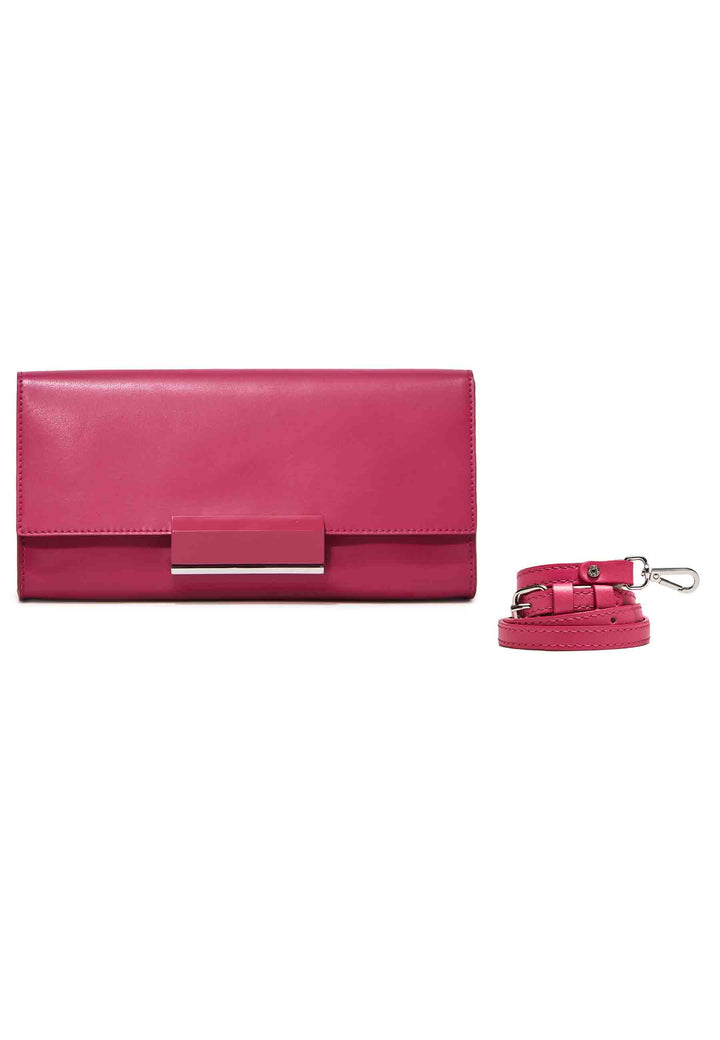 Spatarella Borsa donna pochette rigida Lily in pelle rosso chiaro con tracolla Comprare a buon mercato