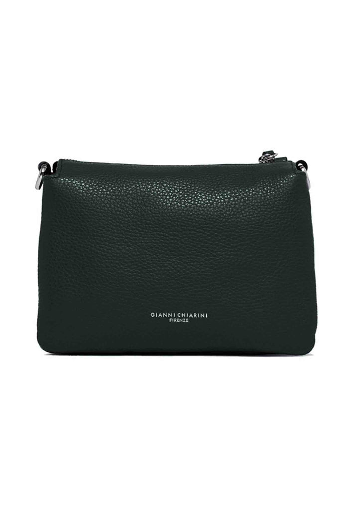 Spatarella Borsa donna pochette Three in pelle verde con tracolla removibile in tono Grande vendita