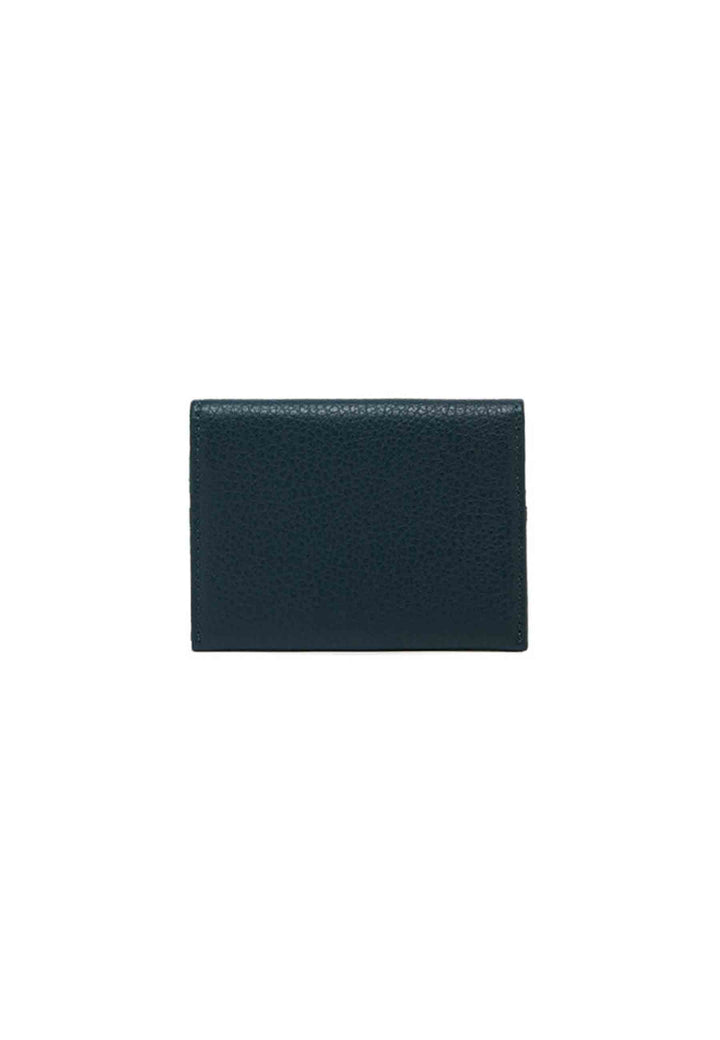 Spatarella Portacarte donna in pelle martellata verde con bottoncino di chiusura Black Friday