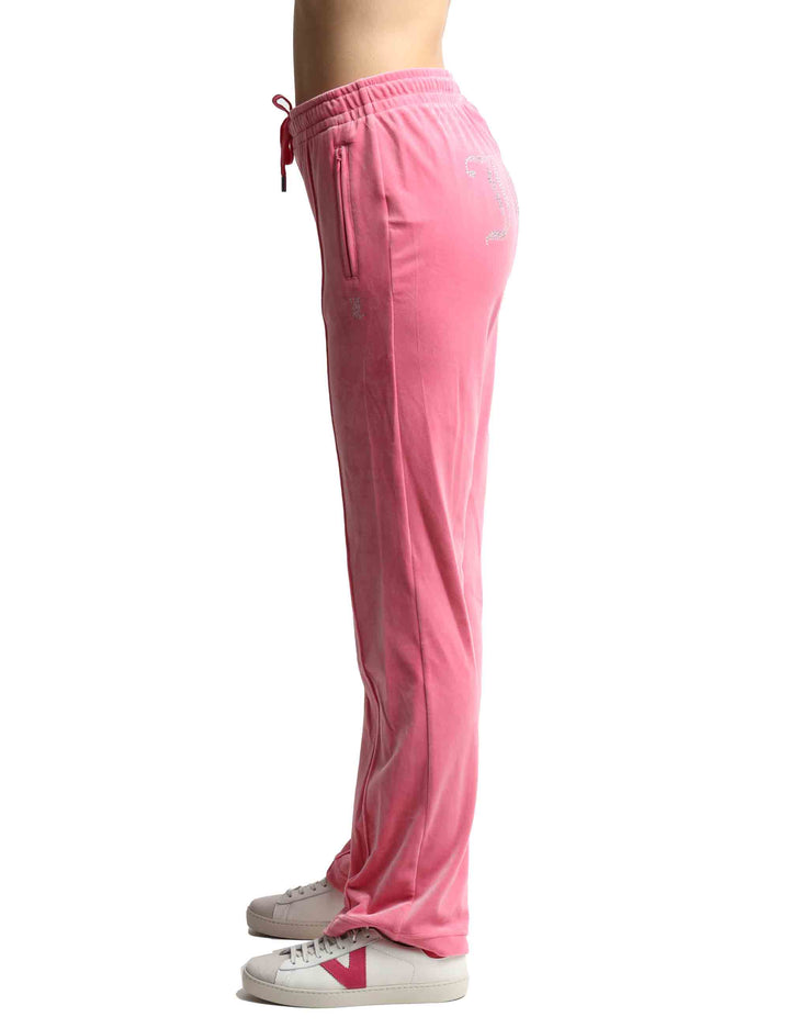 Spatarella Pantaloni tuta donna Tina in tessuto rosa con strass Offerte speciali