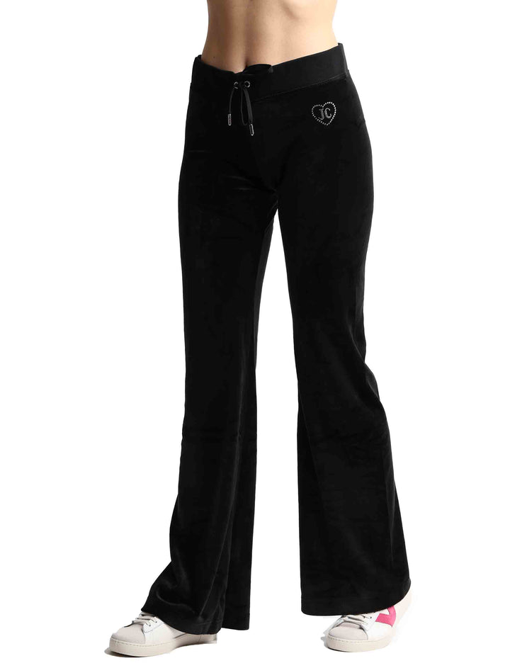 Spatarella Pantaloni tuta donna Rodeo Layla in tessuto nero con strass Sconti VIP
