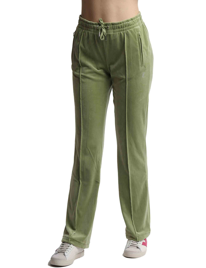 Spatarella Pantaloni tuta donna Tina in tessuto verde con strass Super Saving Price