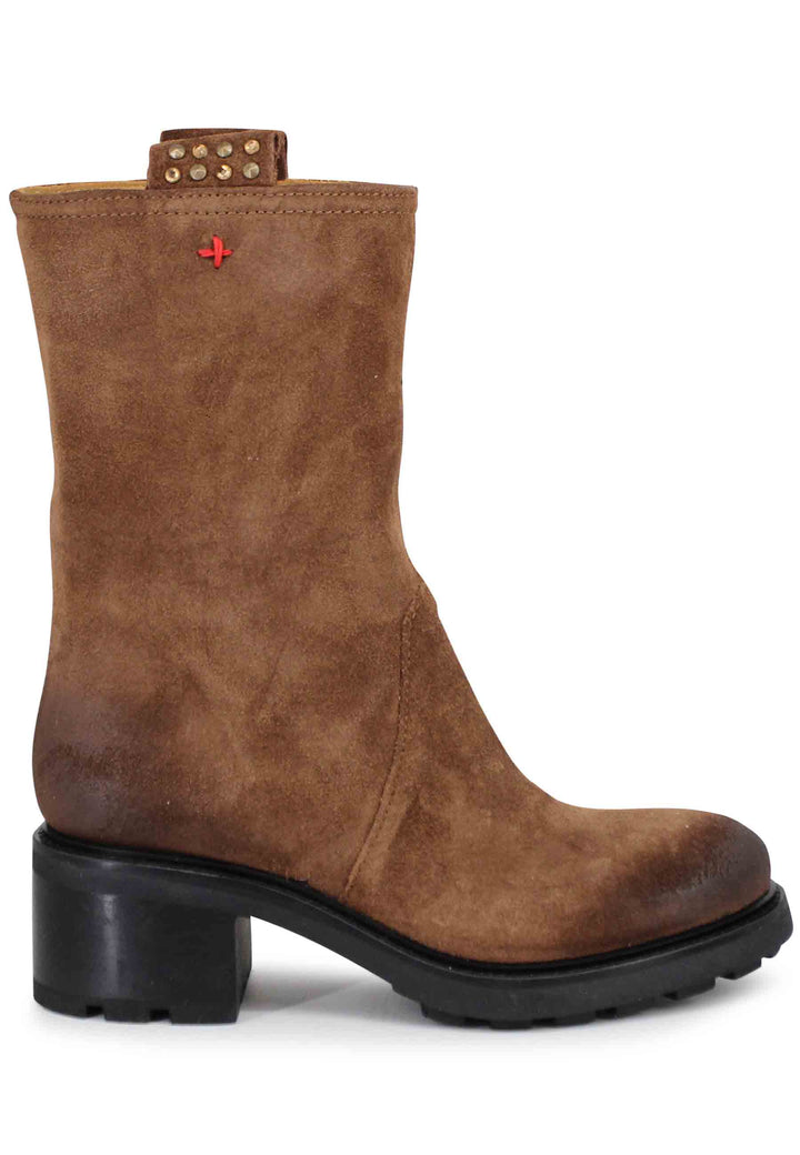 Spatarella Stivaletti anfibi donna in camoscio vintage cuoio Ultimi tre giorni