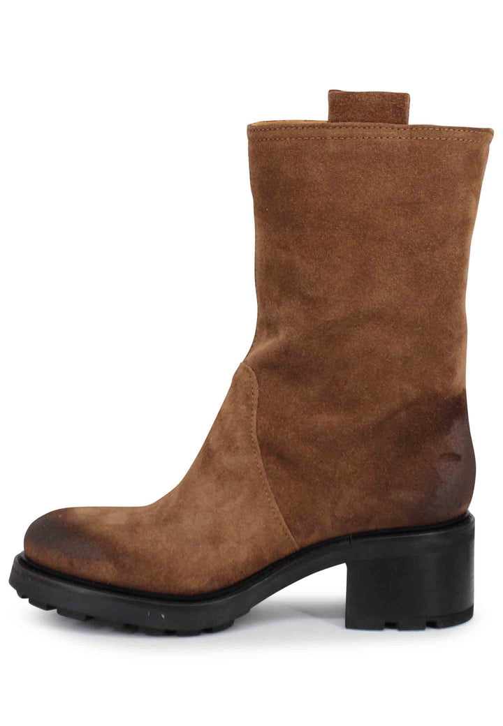 Spatarella Stivaletti anfibi donna in camoscio vintage cuoio Ultimi tre giorni