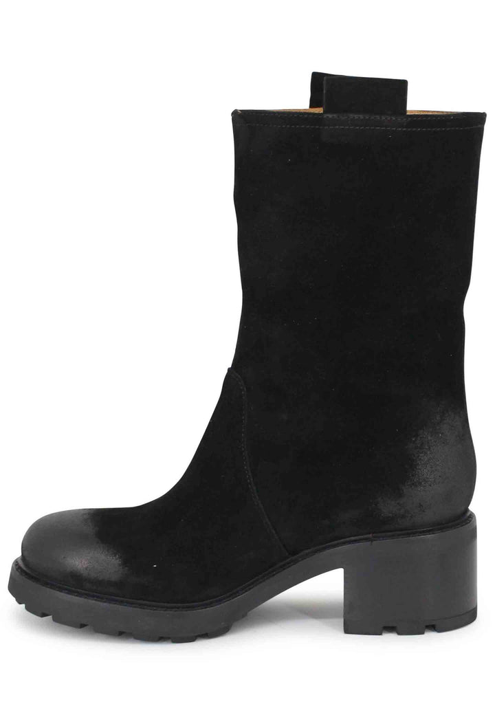 Spatarella Stivaletti anfibi donna in camoscio vintage nero ACQUISTA ORA