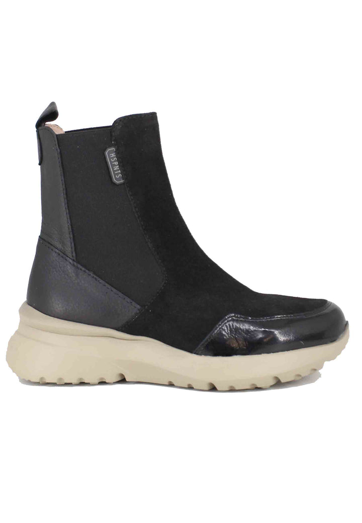 Spatarella Sneakers donna a stivaletto in pelle e tessuto nero Rio Black Fino al 65% di sconto