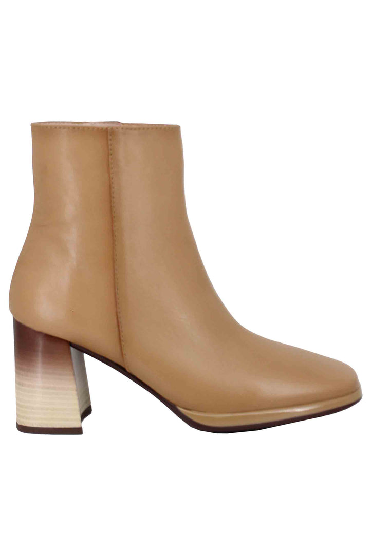 Spatarella Stivaletti donna in pelle camel con tacco alto Offerta speciale della fabbrica
