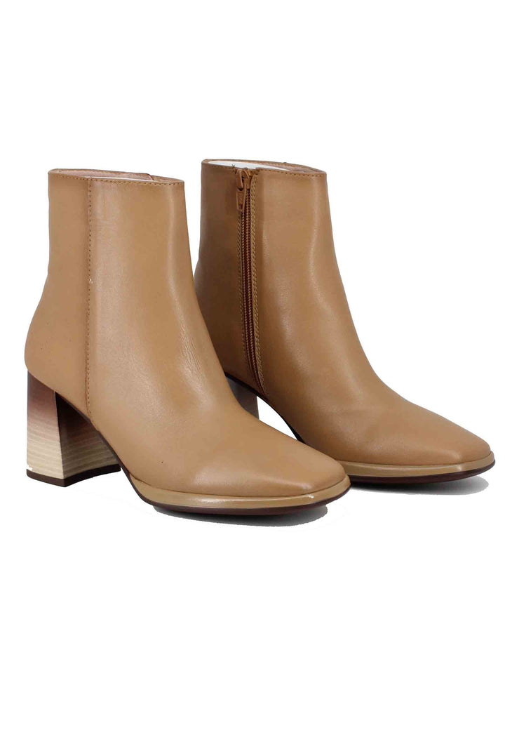 Spatarella Stivaletti donna in pelle camel con tacco alto Offerta speciale della fabbrica