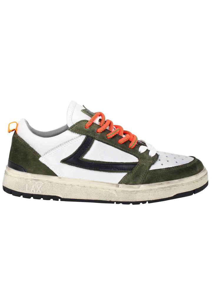 Spatarella Sneakers uomo Starlight Classic in pelle bianca con riporti in pelle verde Enormi sconti