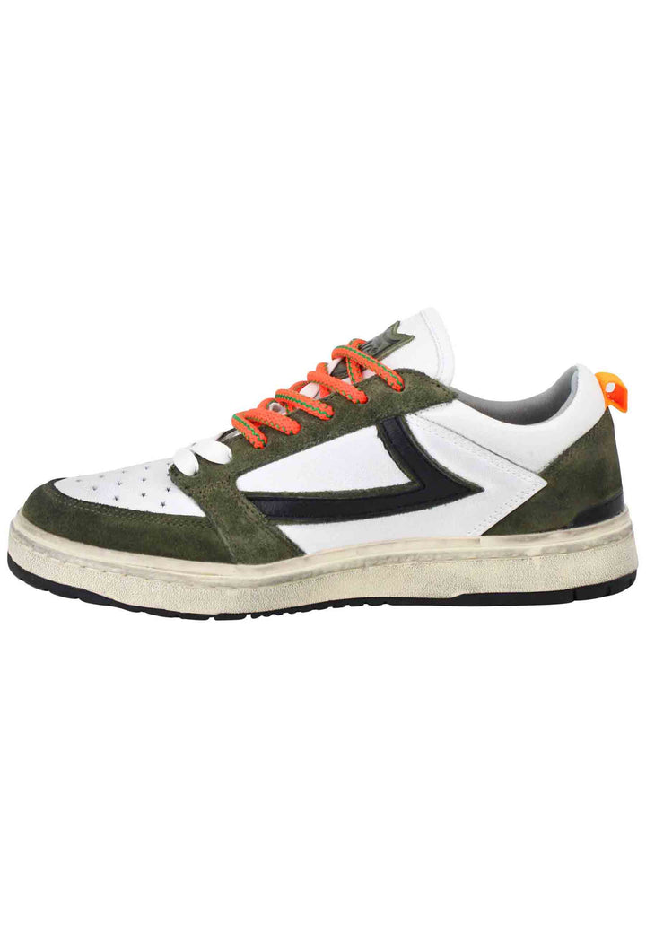 Spatarella Sneakers uomo Starlight Classic in pelle bianca con riporti in pelle verde Enormi sconti