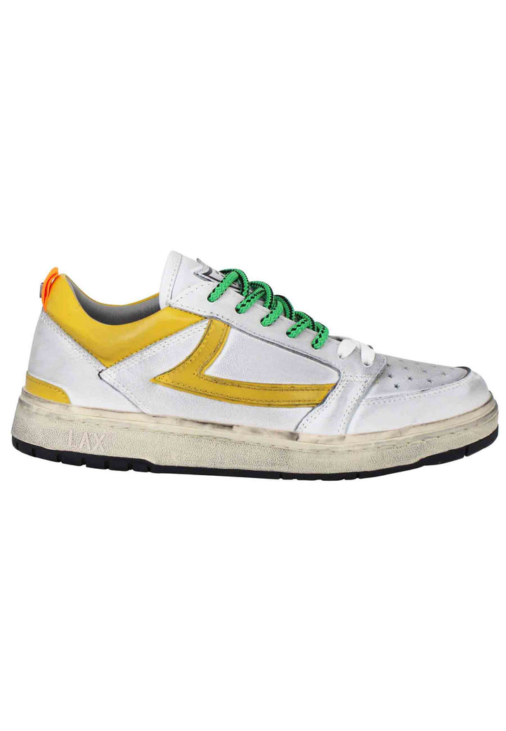 Spatarella Sneakers uomo Starlight Vintage in pelle bianca con riporti in pelle giallo Black Friday Prezzi