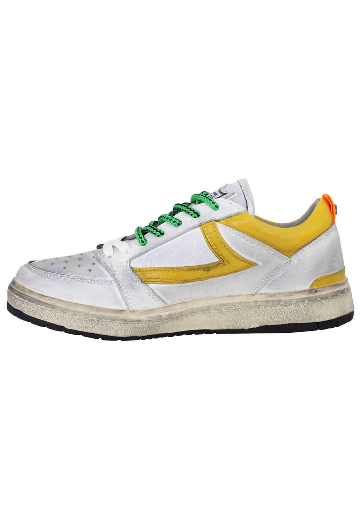 Spatarella Sneakers uomo Starlight Vintage in pelle bianca con riporti in pelle giallo Black Friday Prezzi