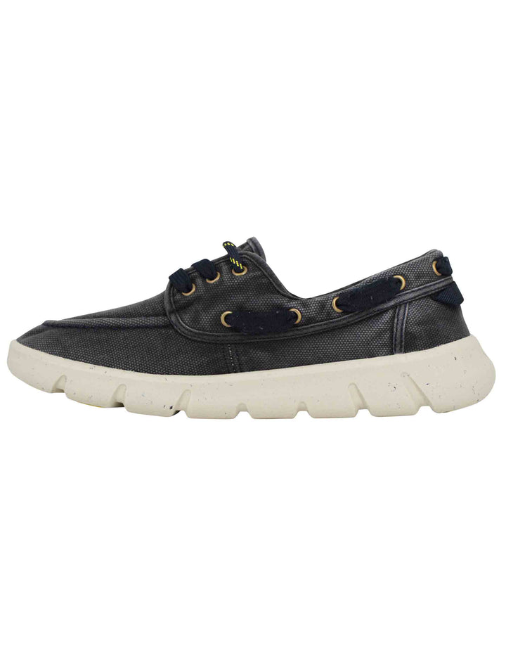 Spatarella Stringate uomo tabasco boat in tessuto blu con suola ultra leggera Italia