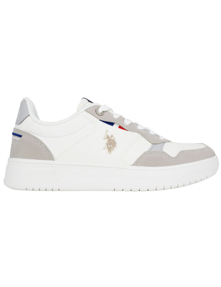 Spatarella Sneakers uomo in eco pelle vintage bianco e beige Qualità