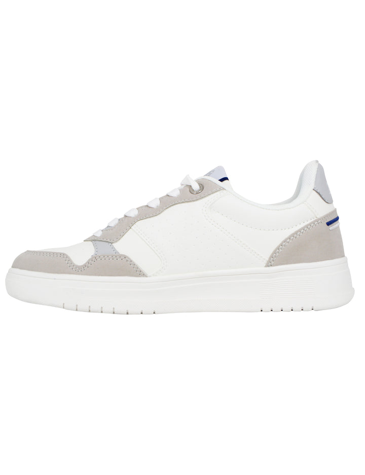 Spatarella Sneakers uomo in eco pelle vintage bianco e beige Qualità