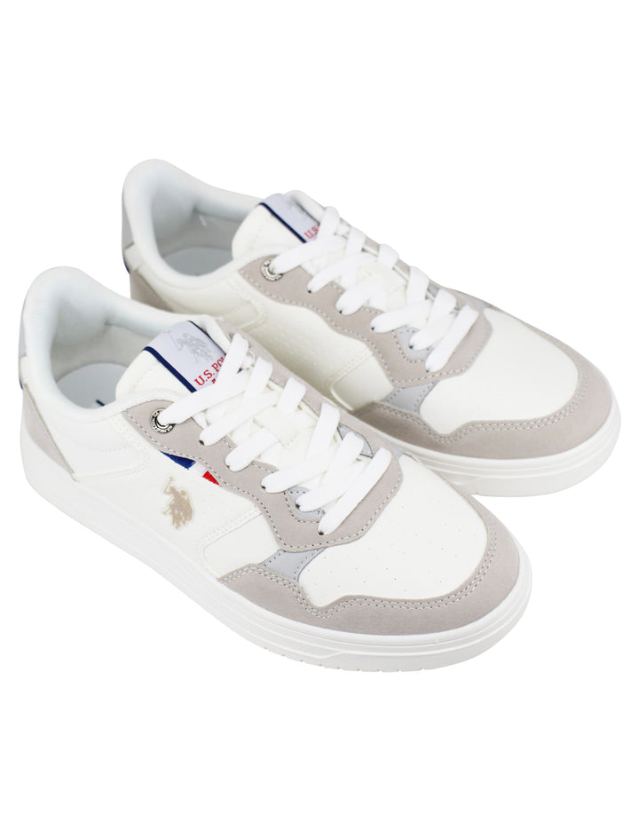 Spatarella Sneakers uomo in eco pelle vintage bianco e beige Qualità