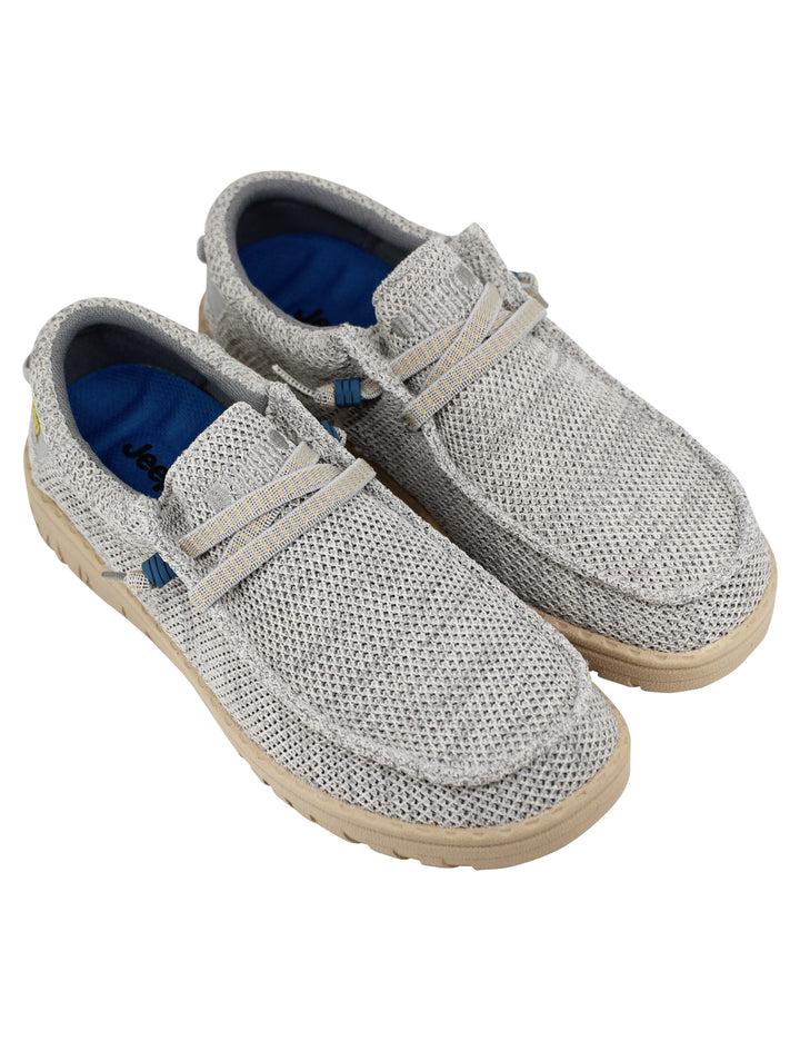 Spatarella Stringate uomo Samoa Wallabee Knit in tessuto grigio Spedizione Gratuita