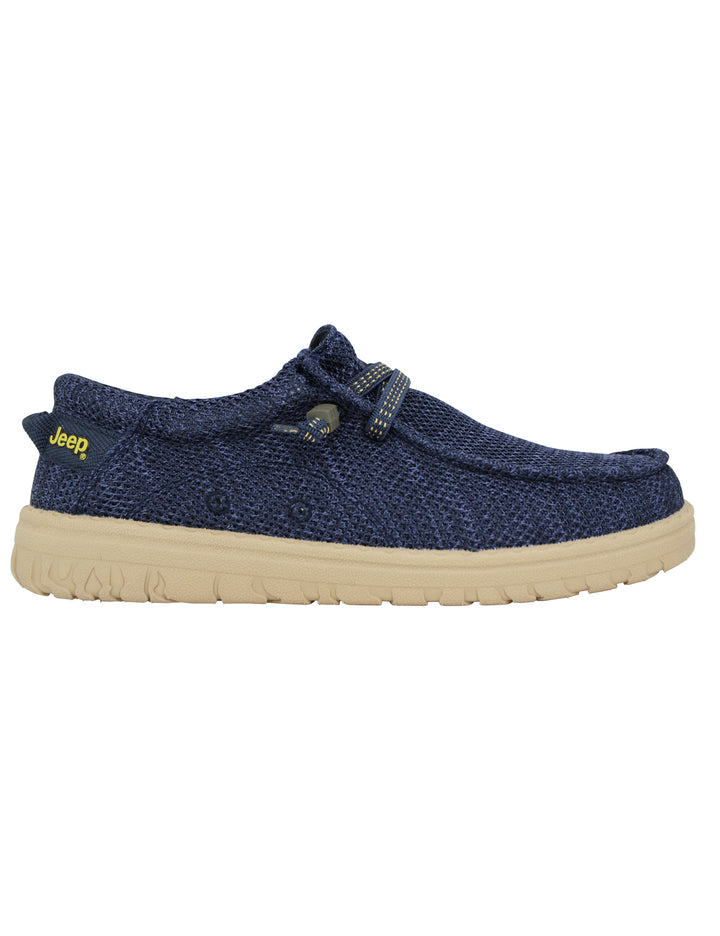 Spatarella Stringate uomo Samoa Wallabee Knit in tessuto blu Pezzi Unici