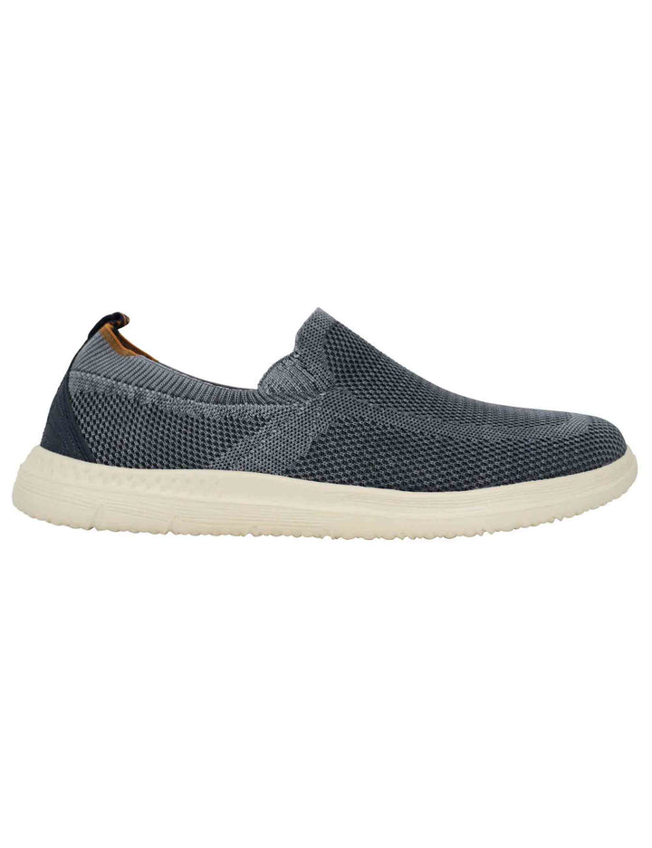 Spatarella Mocassini uomo Karoo slip on in tessuto blu con suola in gomma Soddisfazione Garantita