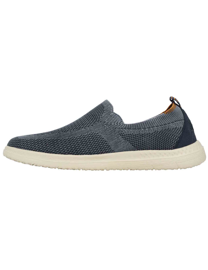 Spatarella Mocassini uomo Karoo slip on in tessuto blu con suola in gomma Soddisfazione Garantita