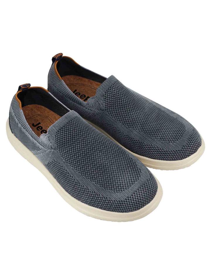 Spatarella Mocassini uomo Karoo slip on in tessuto blu con suola in gomma Soddisfazione Garantita