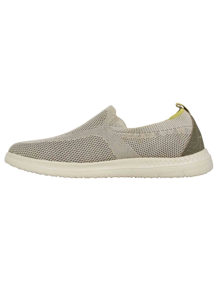 Spatarella Mocassini uomo Karoo slip on in tessuto verde con suola in gomma Qualità Garantita
